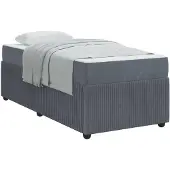 vidaXL Bedframe Donkergrijs 90 x 190 cm Stof