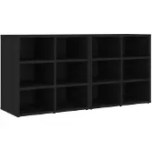 vidaXL Schoenenkasten 2 st 52,5x30x50 cm zwart