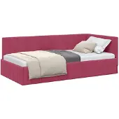 vidaXL Hoek Bed Frame met hoofdeinde Wijnrood 90 cm x 200 cm Fluweel