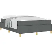 vidaXL Bedframe Donkergrijs 140 x 190 cm Stof