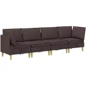 vidaXL Modulaire bankset met opslag 4 st Donkerbruin Stof