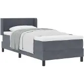 vidaXL Boxspring bed met hoofdeinde Donkergrijs 200 x 80 cm Fluweel
