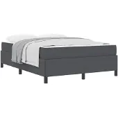 vidaXL Bedframe met matras Donkergrijs 140 x 190 cm Stof