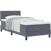 vidaXL Boxspring bed met hoofdeinde Donkergrijs 90 x 190 cm Fluweel