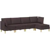vidaXL Modulaire bankset met opslag 5 st Donkerbruin Stof