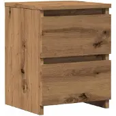 vidaXL Nachtkastje 30x30x40 cm bewerkt hout artisanaal eikenkleurig