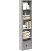 vidaXL Boekenkast 40x24x176 cm bewerkt hout grijs sonoma eikenkleurig