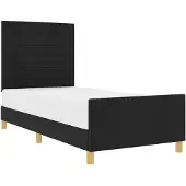 vidaXL Bedframe met hoofdeinde Zwart 90 x 190 cm Stof