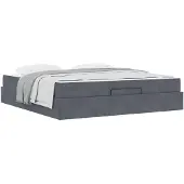 vidaXL Bedframe met matras 2 st Dim Grijs Fluweel