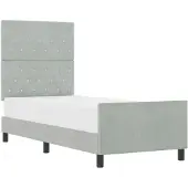 vidaXL Boxspring bed met hoofdeinde Lichtgrijs 80 x 200 cm Fluweel