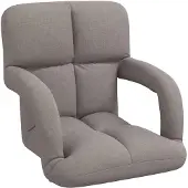 vidaXL Verstelbare Vloerstoel met Armleuning 5 Posities Taupe Stof