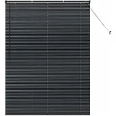 vidaXL Venetiaanse jaloezie Zwart 175 x 125 cm 25 mm Aluminium
