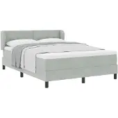 vidaXL Boxspring bed met hoofdeinde Lichtgrijs 160 x 200 cm Fluweel