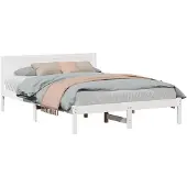 vidaXL Bedframe Wit 150 x 200 cm Massief grenenhout