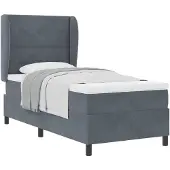 vidaXL Boxspring bed met hoofdeinde Donkergrijs 200 x 100 cm Fluweel