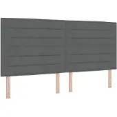 vidaXL LED Hoofdbord met LED-stripverlichting Donkergrijs 200 cm Stof