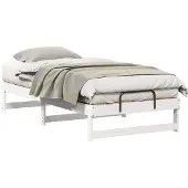 vidaXL Bedframe Wit 90 x 200 cm Massief grenenhout