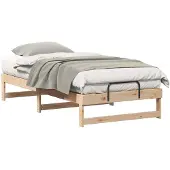 vidaXL Bedframe Bruin 75 x 190 cm Massief grenenhout