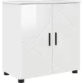vidaXL Badkamerkast Hoogglans wit 61 x 35 x 64 cm Bewerkt hout, Metaal