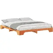 vidaXL Bedframe, bruin, 200 x 220 cm, massief grenenhout