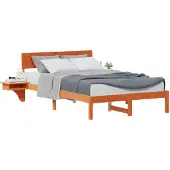 vidaXL Bedframe Wasbruin 140 x 190 cm Massief grenenhout