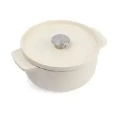 KitchenAid braadpan 22cm - geëmailleerd gietijzer - amandel wit - rond