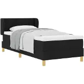 vidaXL Boxspring bed met hoofdeinde Zwart 90 x 190 cm Stof