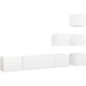 vidaXL 6-delige Tv-meubelset bewerkt hout wit
