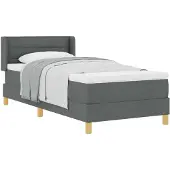 vidaXL Boxspringbed met matras, donkergrijs, 200 x 90 cm, gestoffeerd