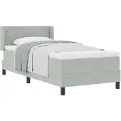 vidaXL Boxspring bed met hoofdeinde Lichtgrijs 200 x 90 cm Fluweel