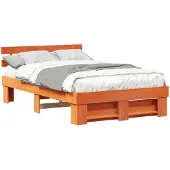 vidaXL Bedframe Wasbruin 120 x 200 cm Massief grenenhout