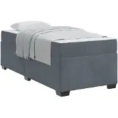 vidaXL Bedframe met matras Donkergrijs 100 x 200 cm Stof