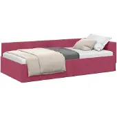 vidaXL Hoek Bed Frame met hoofdeinde Wijnrood 90 cm x 200 cm Fluweel