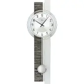 AMS Wandklok met slinger, modern aluminium wijzerplaat - model: 7439
