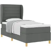 vidaXL Boxspring bed met matras Donkergrijs 200 x 80 cm Stof