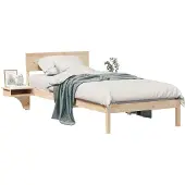 vidaXL Bedframe met hoofdeinde Bruin 80 x 200 cm Massief grenenhout
