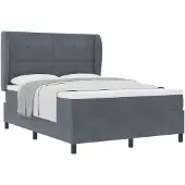 vidaXL Boxspring bed met hoofdeinde Donkergrijs 200 x 160 cm Fluweel