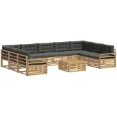 vidaXL Tuinset met 10 stuks, wit en antraciet