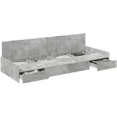 vidaXL Bedframe met lade Beton Grijs 90 x 200 cm Bewerkt hout