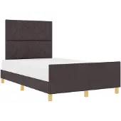vidaXL Bedframe met hoofdeinde Donkerbruin 120 x 190 cm Stof