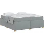 vidaXL bedframe met matras, lichtgrijs, 180 x 200 cm, stof