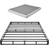 Vevor Boxspringbedframe (Queen-size) met wasbaar stoffen hoes, metalen frame (2010 x 1515 x 130 mm) voor Queen-size bedden, 13 cm matrasopslag, maximale draagkracht 1587,57 kg, matrasbasis