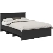 vidaXL Bedframe met hoofdeinde Zwart 150 x 200 cm Bewerkt hout