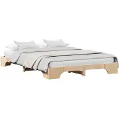 vidaXL Bedframe Naturel 160 x 200 cm Massief grenenhout