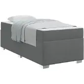 vidaXL Bedframe met matras, donkergrijs, 90 x 190 cm, gestoffeerd