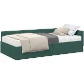 vidaXL Hoekbedframe met Matras Anders 2 st Groen Fluweel