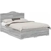 vidaXL Bedframe Grijs Sonoma 140 x 200 cm Bewerkt hout