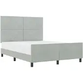 vidaXL Boxspringbed met hoofdeinde, lichtgrijs, 160 x 200 cm, fluweel