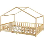 En.casa Kinderbed Treviolo huisbed 140x200 cm naturel []