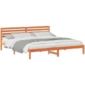 vidaXL Bedframe Wasbruin 200 x 210 cm Massief grenenhout